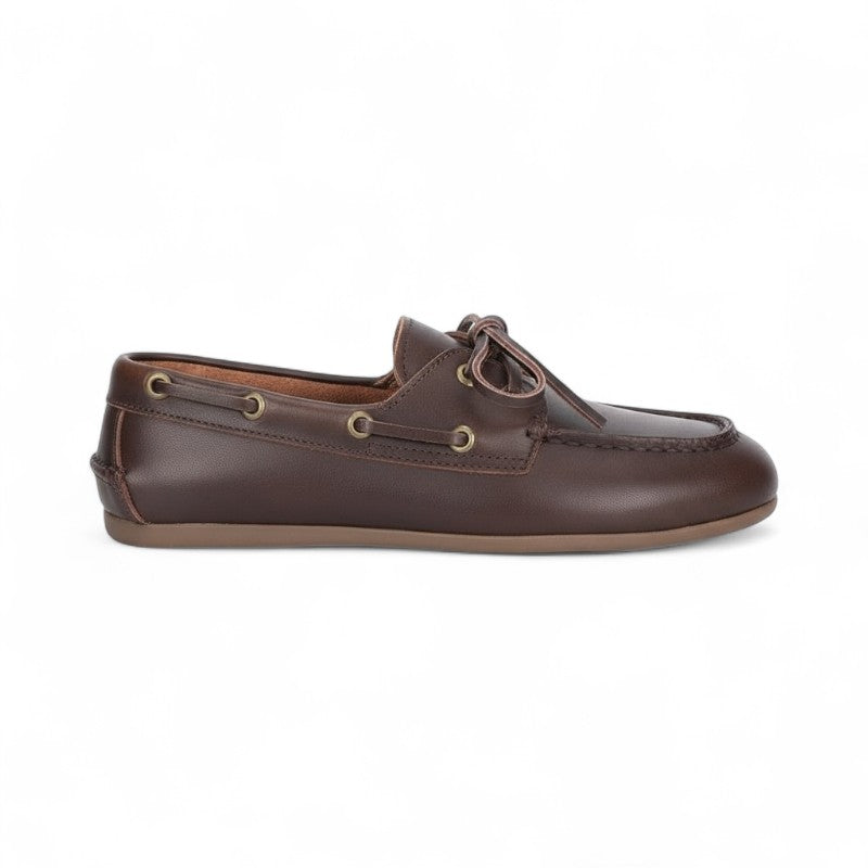 Mocasines Mujer Planos Estilo Náutico con Cordones