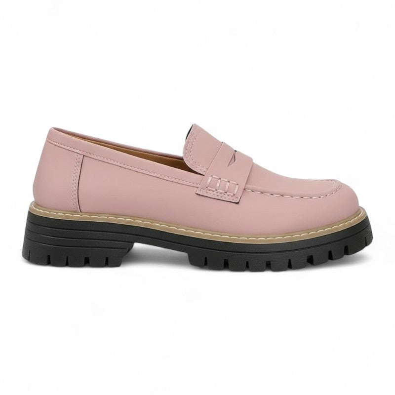 Mocasines con Plataforma Mujer de Ante con Suela en Contraste