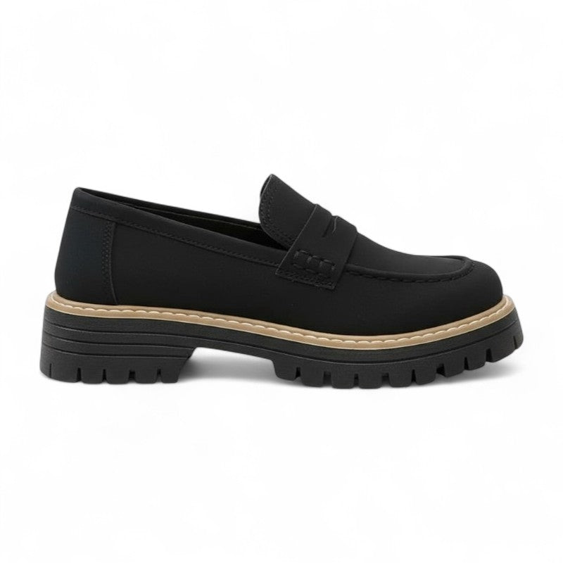Mocasines con Plataforma Mujer de Ante con Suela en Contraste