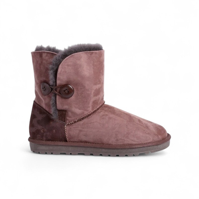 Botas Australianas Mini Mujer con Botón y Forro de Borreguito