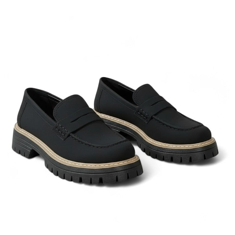 Mocasines con Plataforma Mujer de Ante con Suela en Contraste