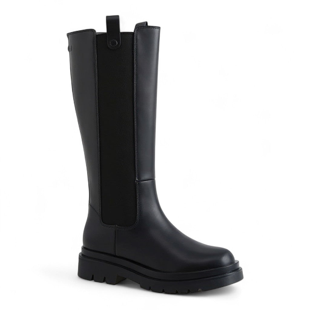 Botas Altas Mujer Negras Minimalistas Suela Gruesa