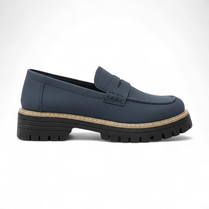 Mocasines con Plataforma Mujer de Ante con Suela en Contraste