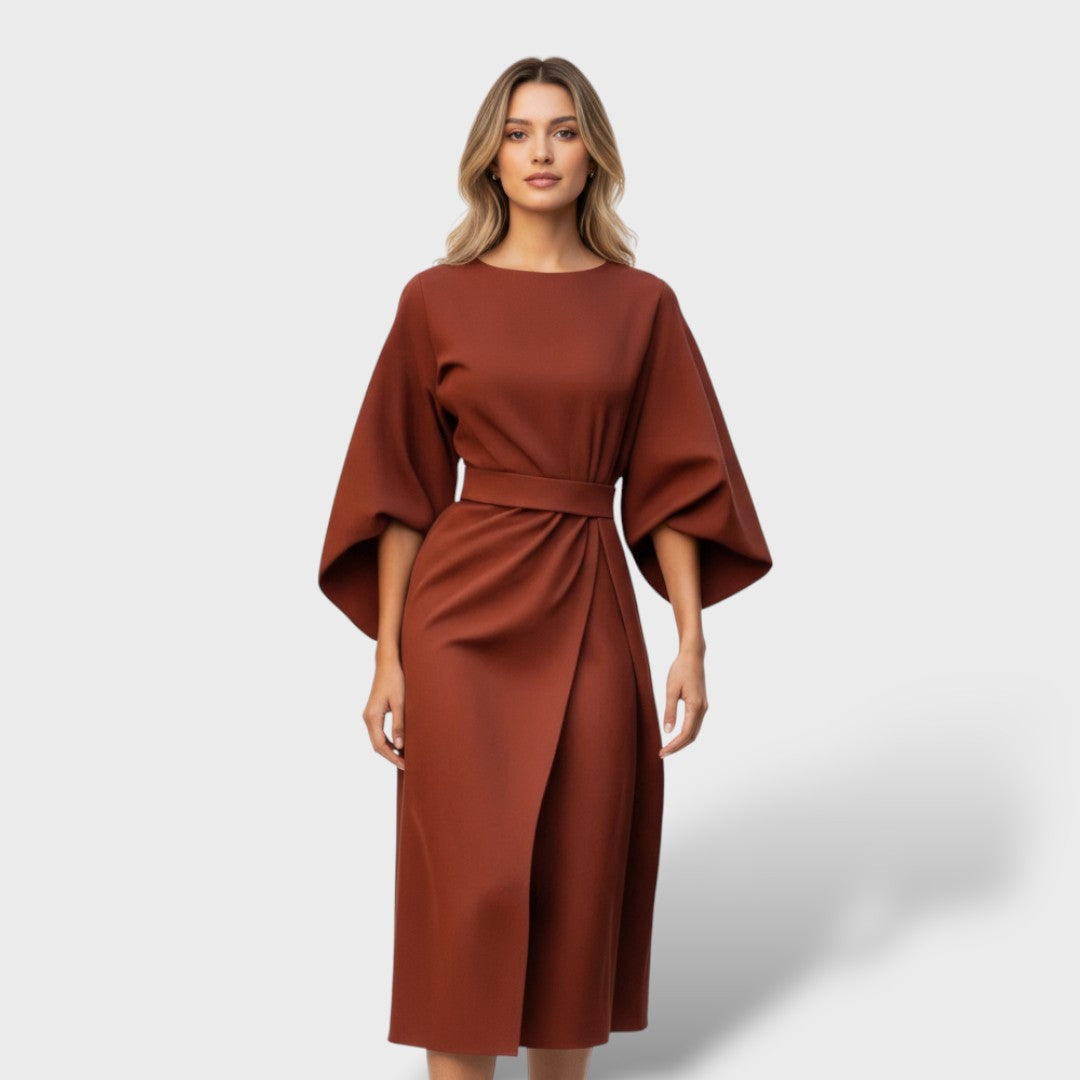 Vestido Elegante Mangas Farol