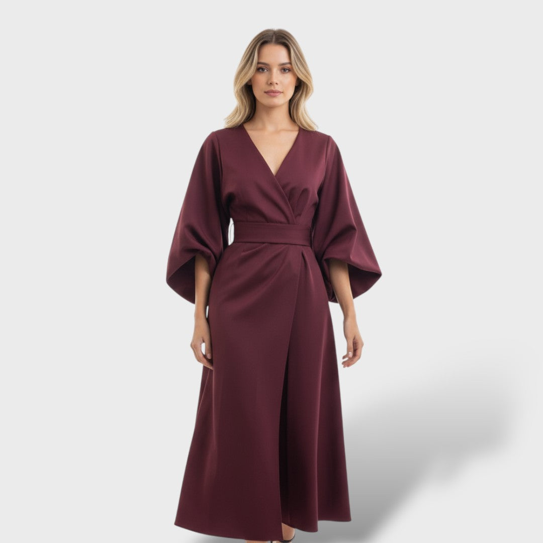 Vestido Elegante Mangas Farol