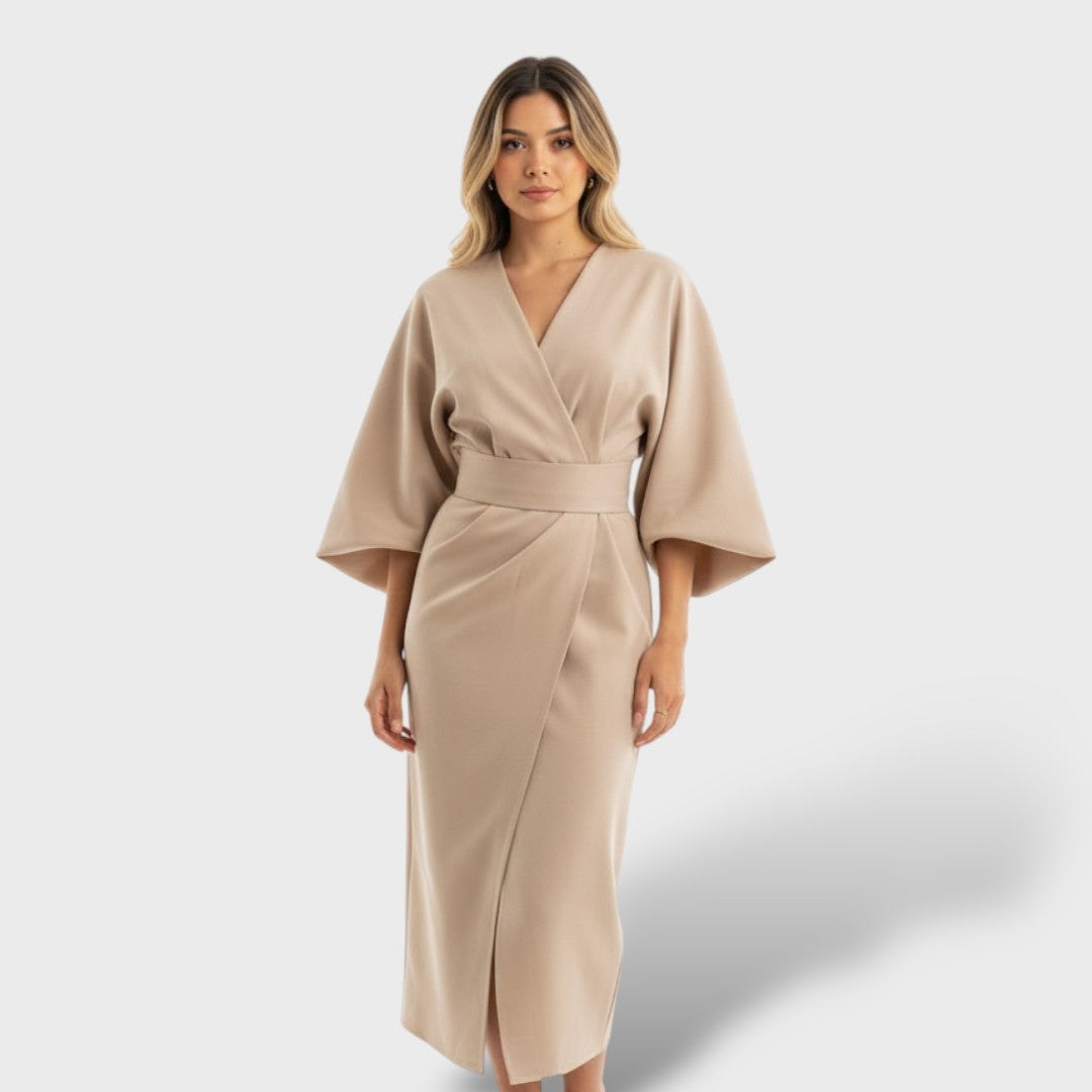 Vestido Elegante Mangas Farol