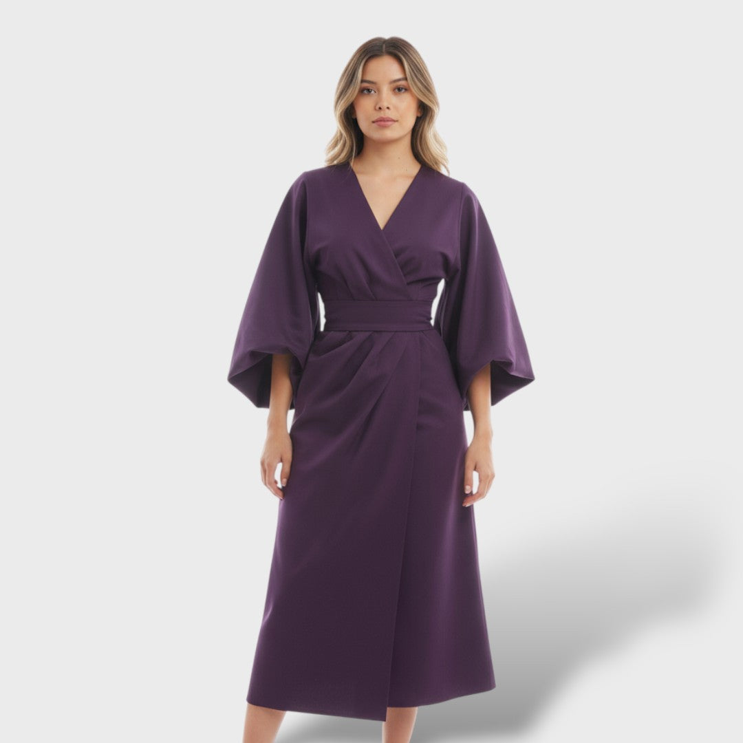 Vestido Elegante Mangas Farol
