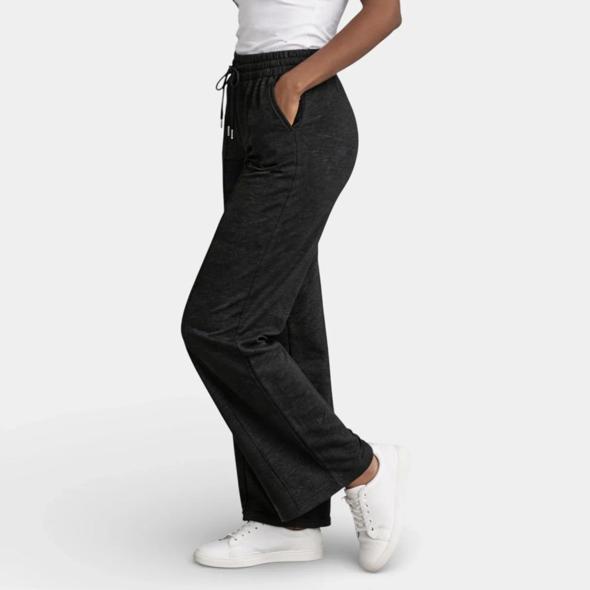 Pantalón Ancho Mujer Lino Cordón