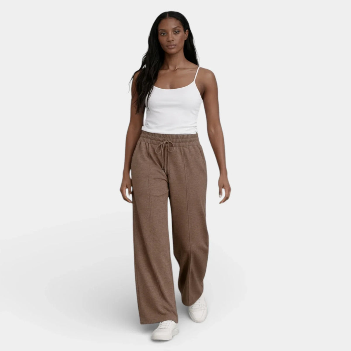 Pantalón Ancho Mujer Lino Cordón