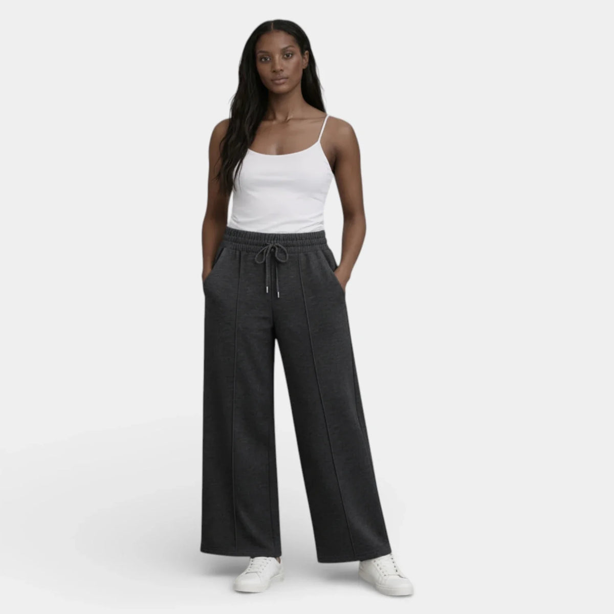 Pantalón Ancho Mujer Lino Cordón