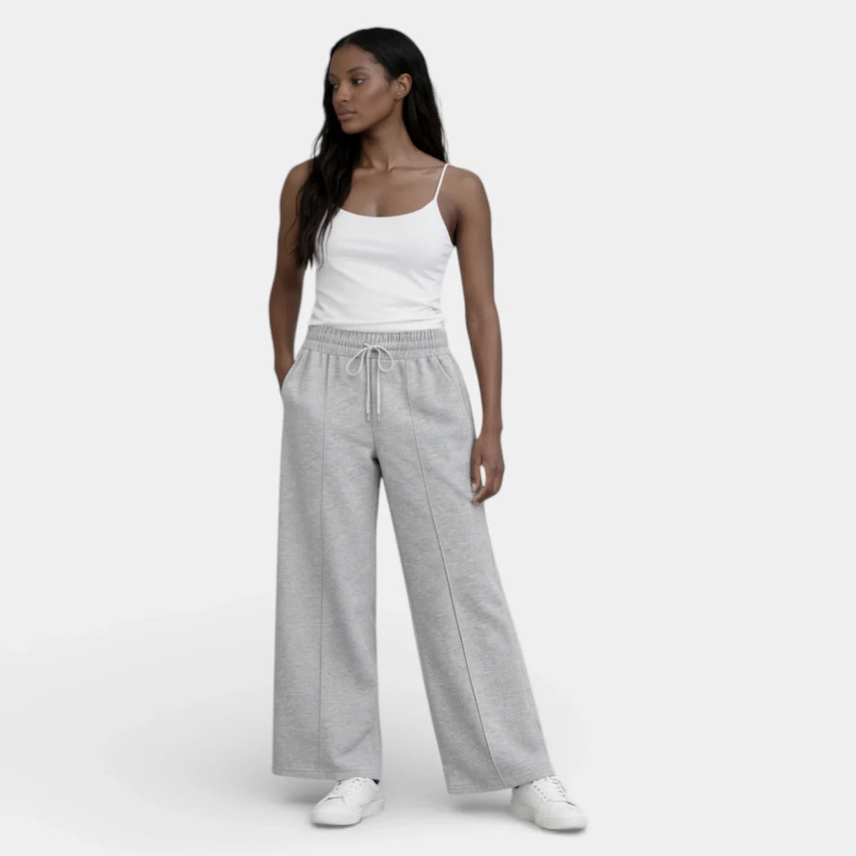 Pantalón Ancho Mujer Lino Cordón