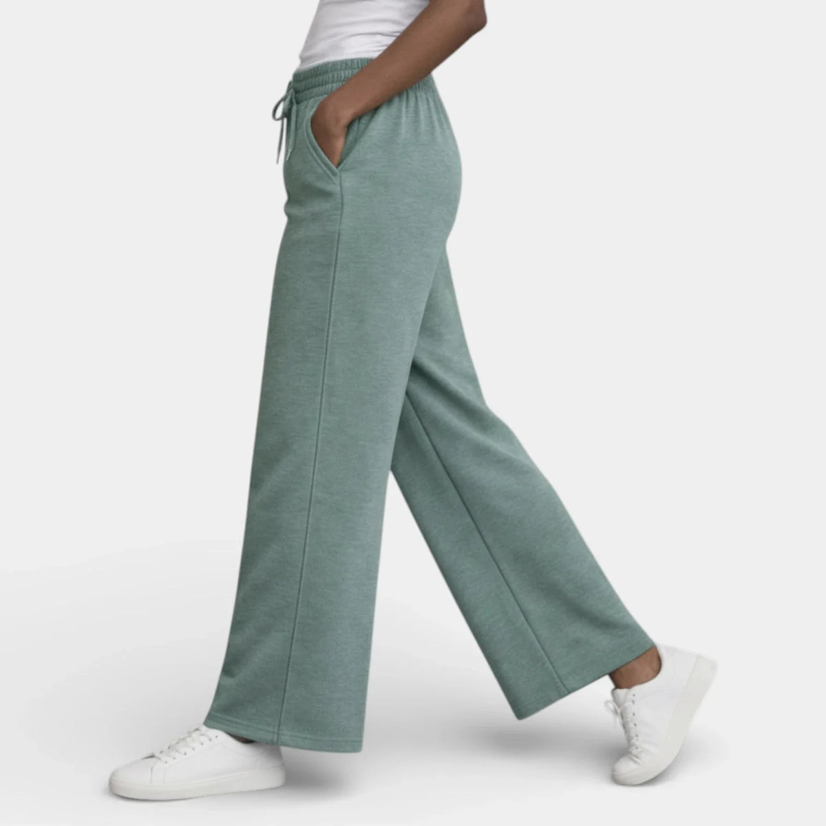 Pantalón Ancho Mujer Lino Cordón