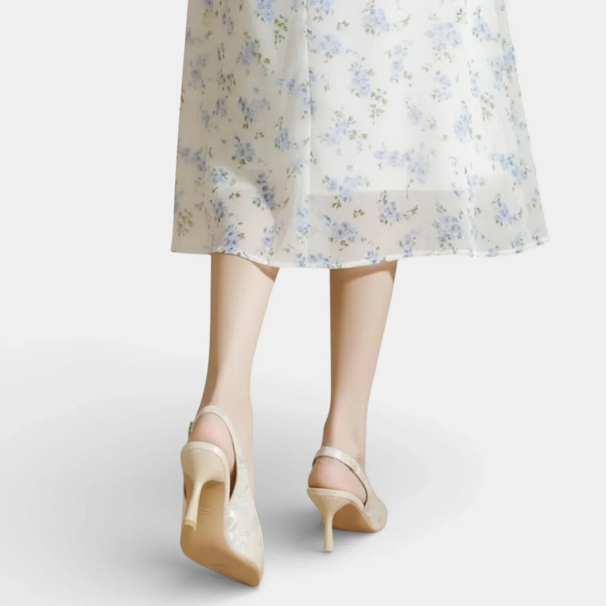 Zapatos de Tacón Mujer Malla Floral