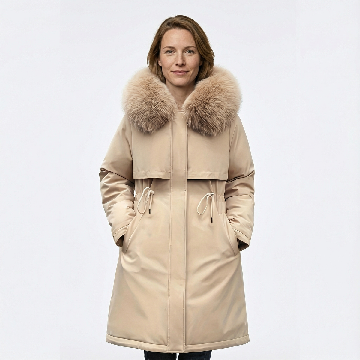 Parka con Capucha y Cuello Amplio