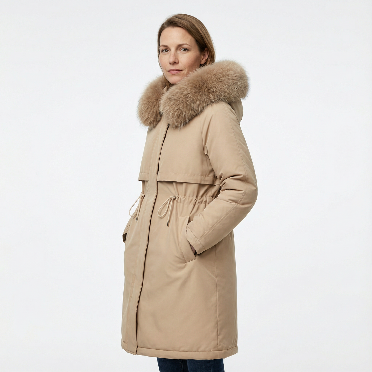 Parka con Capucha y Cuello Amplio