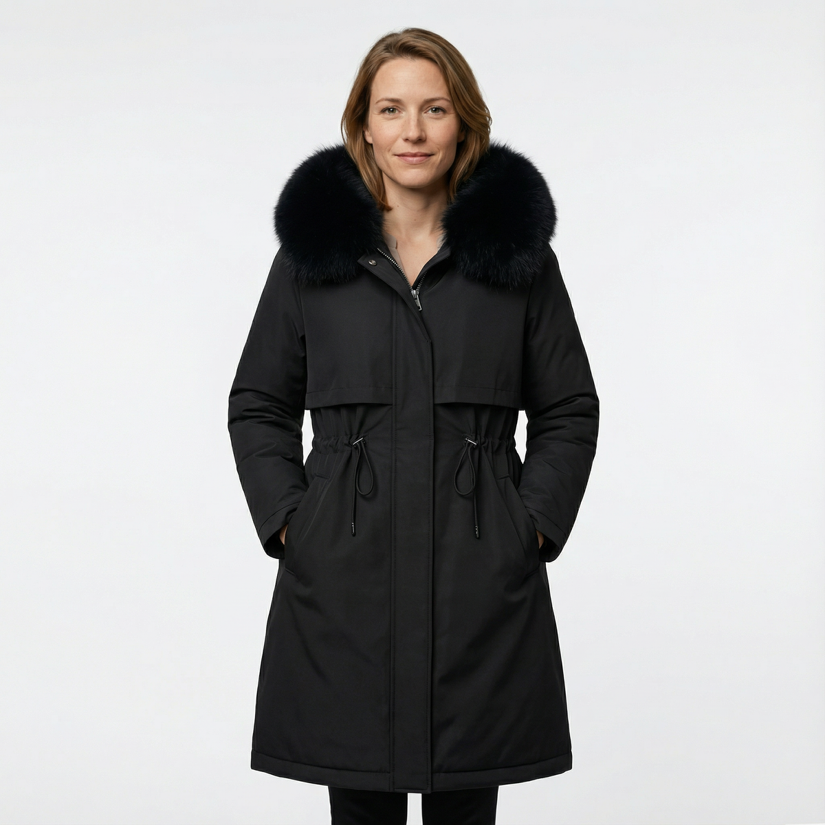 Parka con Capucha y Cuello Amplio
