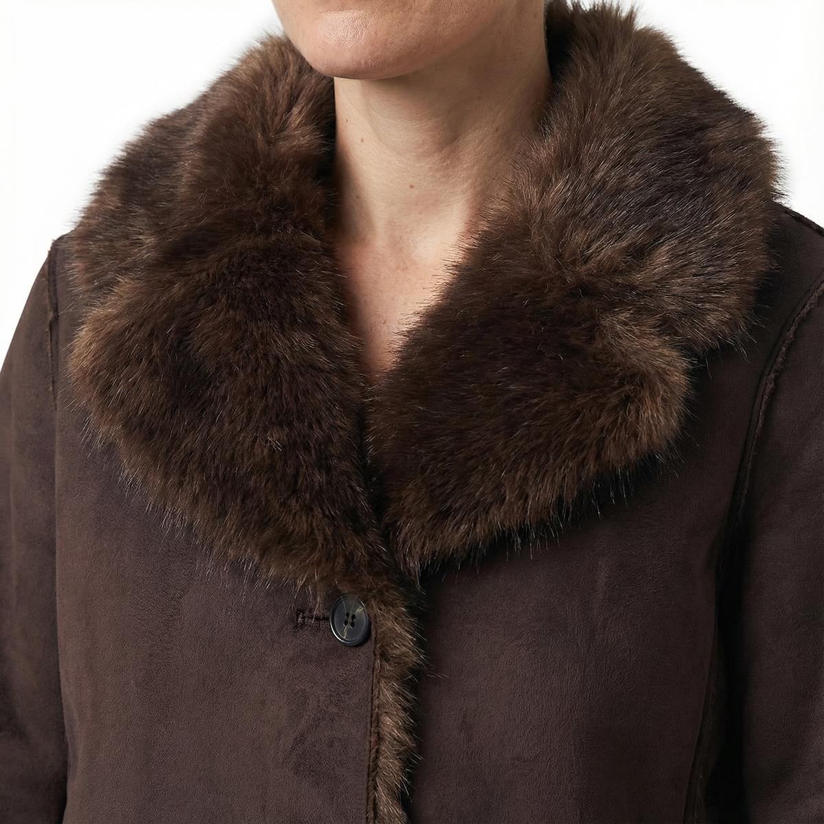 Cazadora Reversible con Cuello Voluminoso y Botones