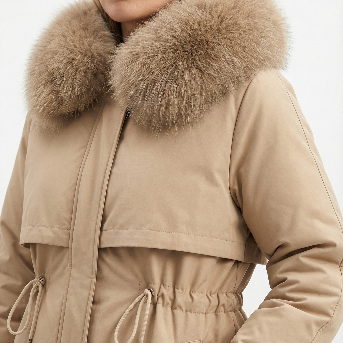Parka con Capucha y Cuello Amplio