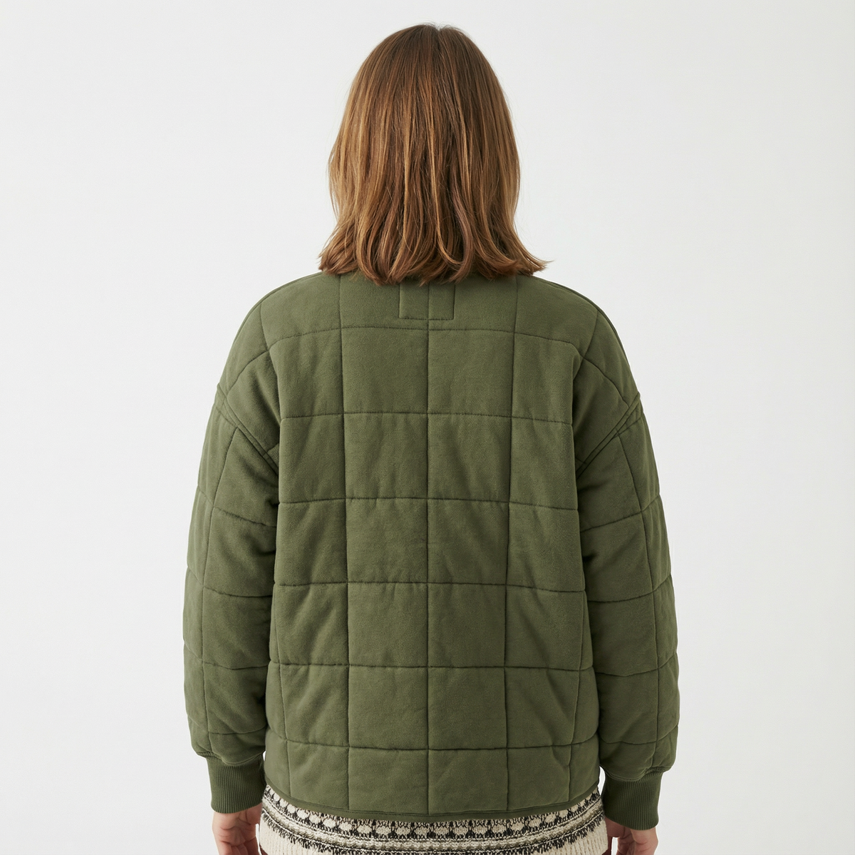 Chaqueta Acolchada Oversize con Cuello Alto