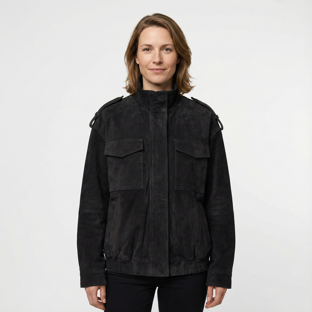 Cazadora Bomber de Ante Loose Fit