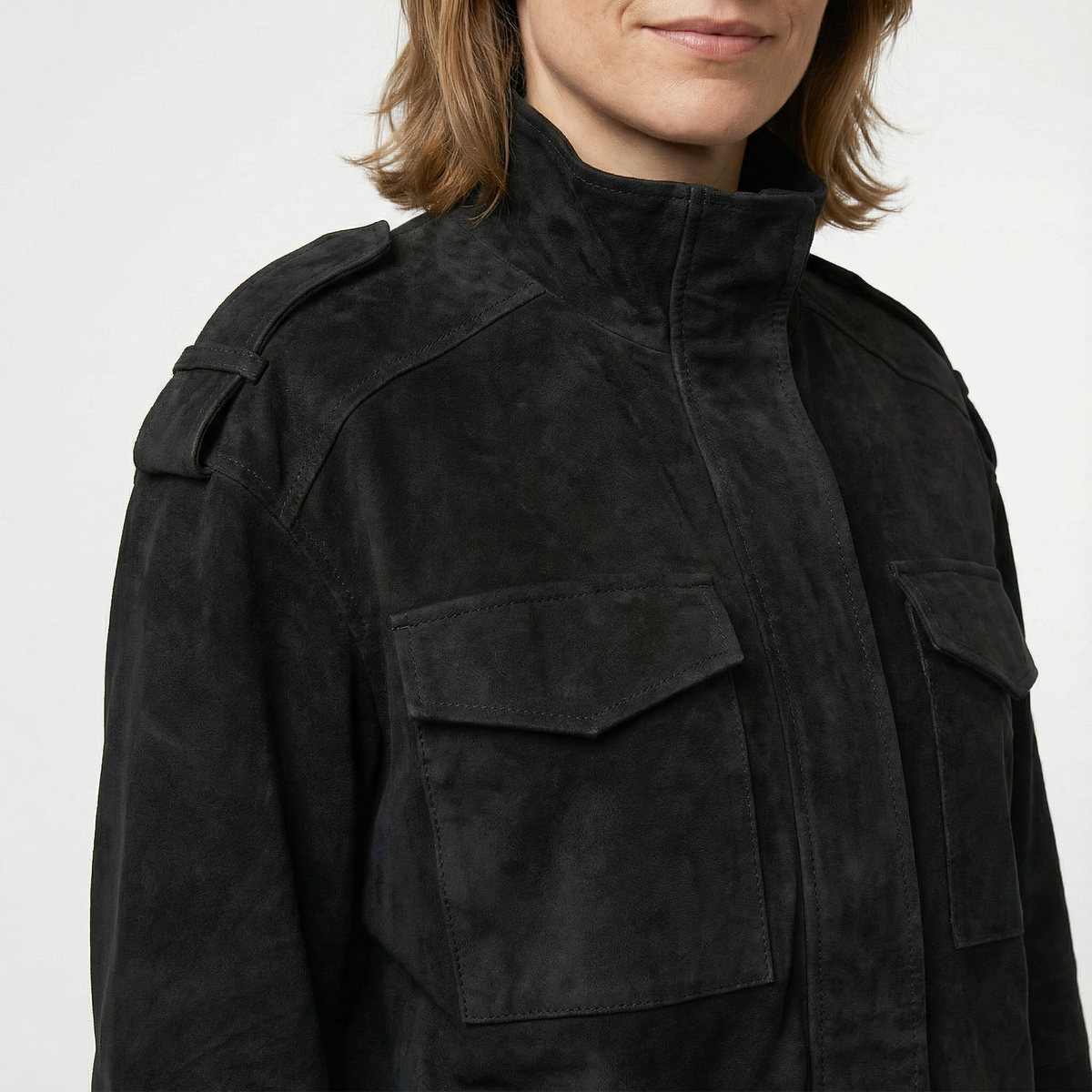 Cazadora Bomber de Ante Loose Fit