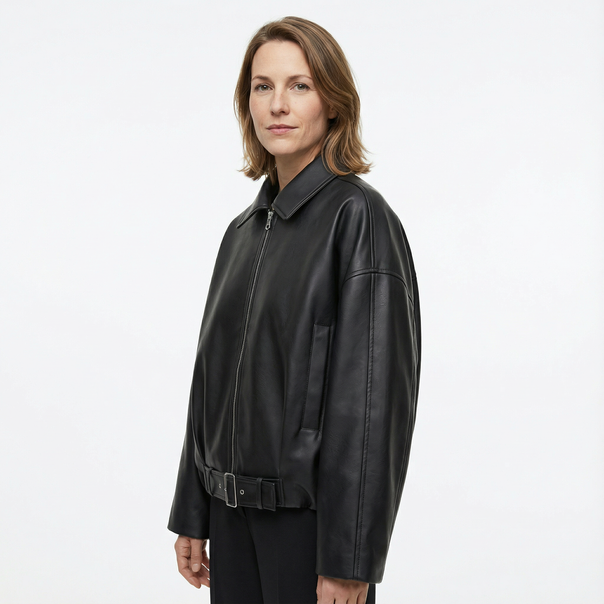 Cazadora Bomber Loose Fit con Cinturón