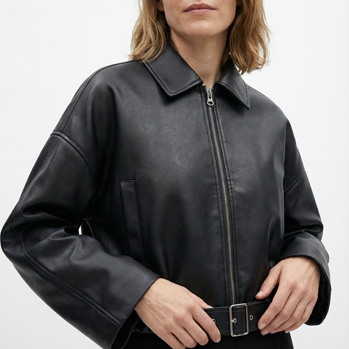 Cazadora Bomber Loose Fit con Cinturón