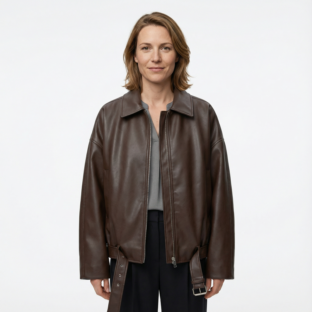 Cazadora Bomber Loose Fit con Cinturón