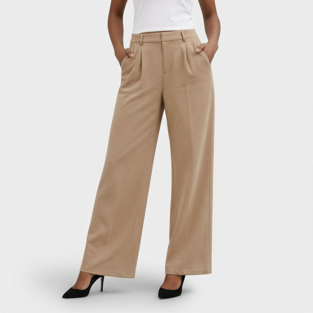 Pantalón Ancho Mujer Tiro Alto Pinzas