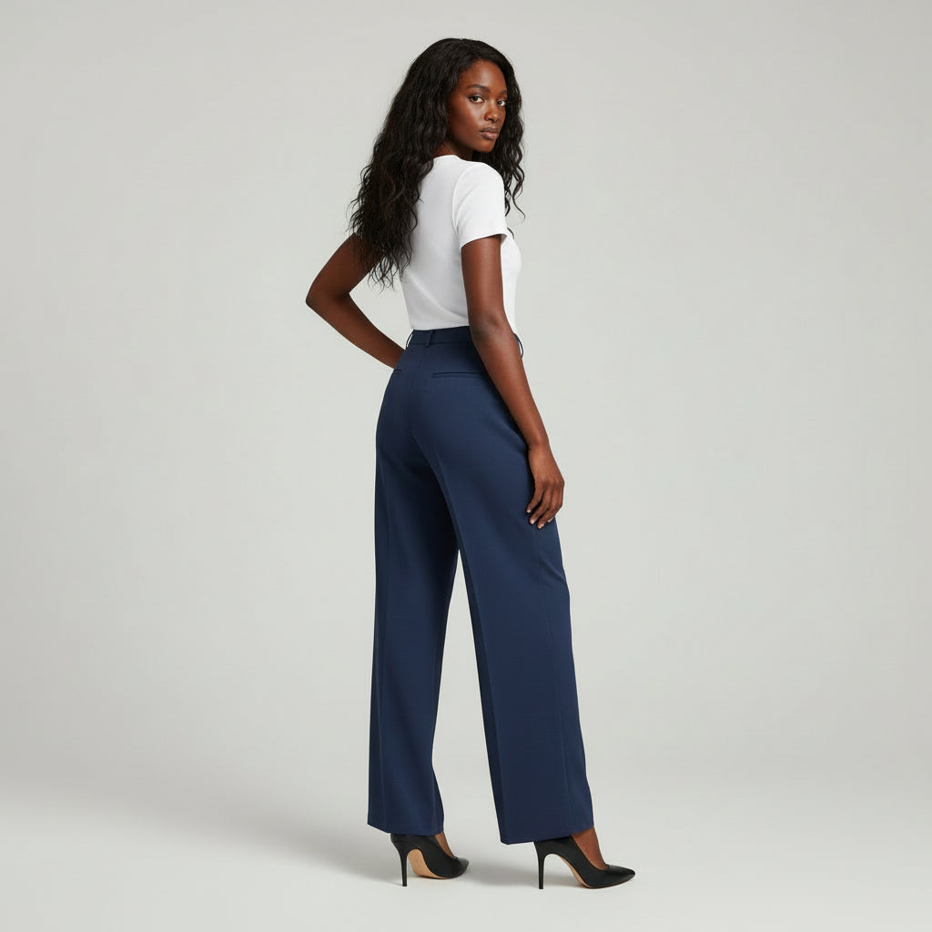 Pantalón Ancho Mujer Tiro Alto Pinzas