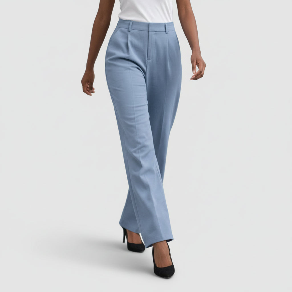 Pantalón Ancho Mujer Tiro Alto Pinzas