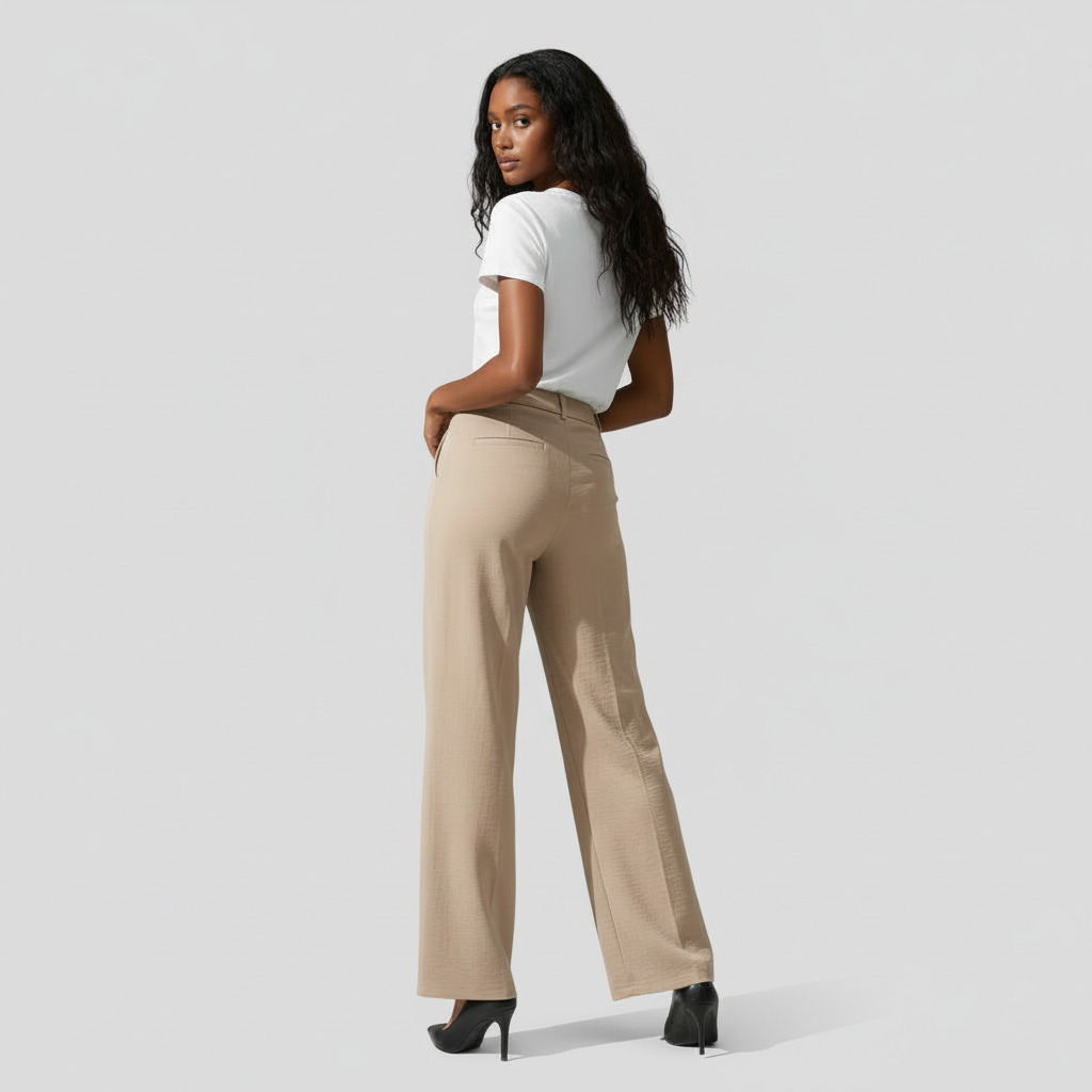 Pantalón Ancho Mujer Tiro Alto Pinzas