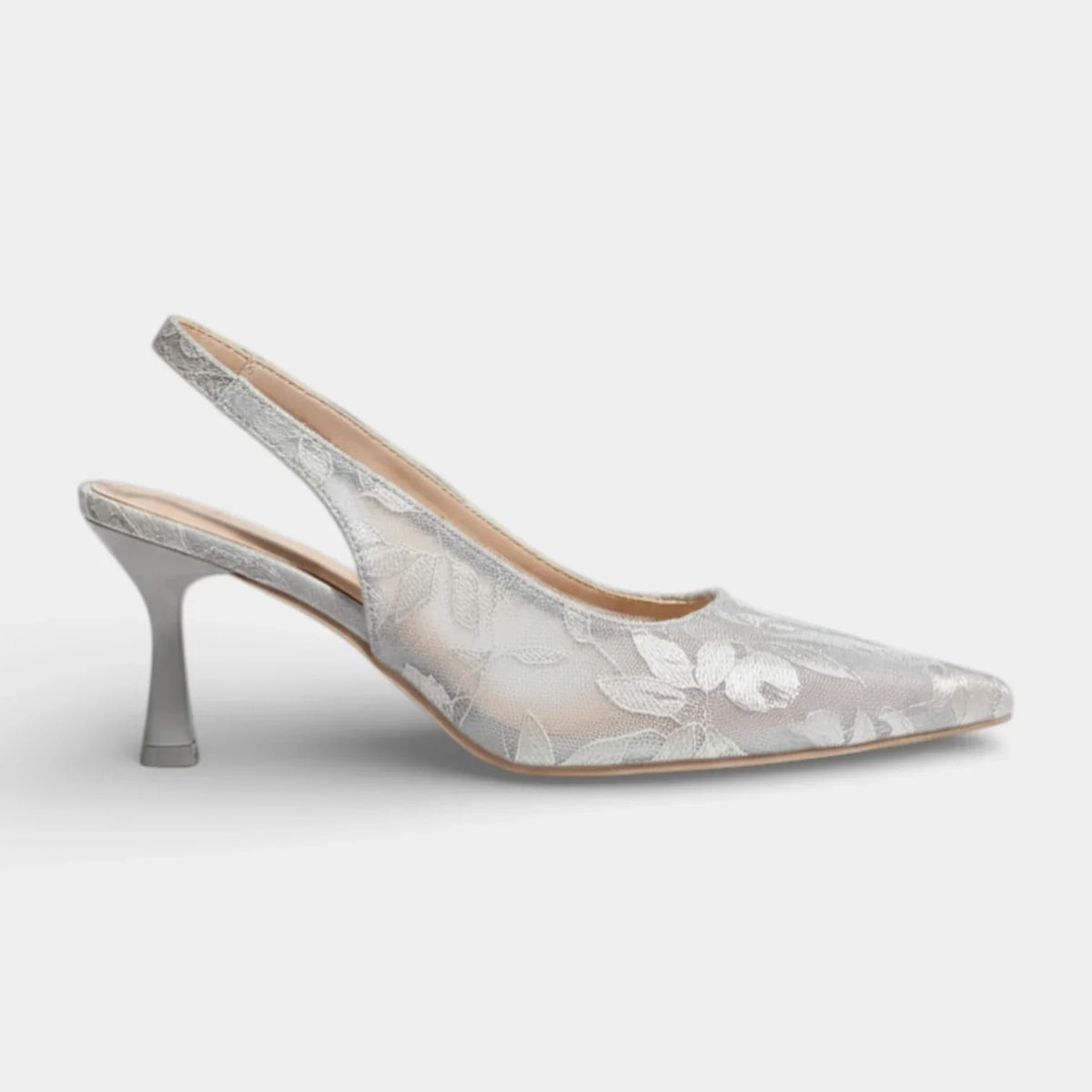 Zapatos de Tacón Mujer Malla Floral