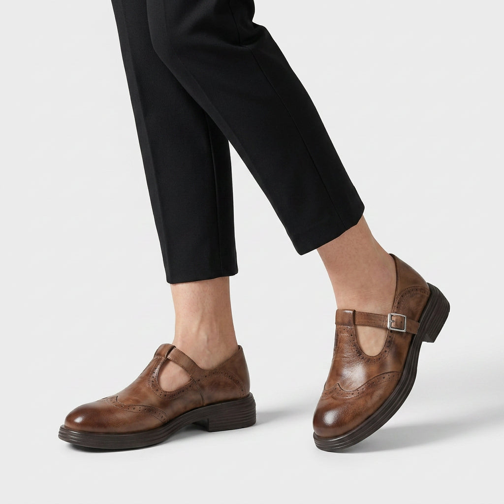 Zapatos Mary Jane Mujer Plataforma de Piel