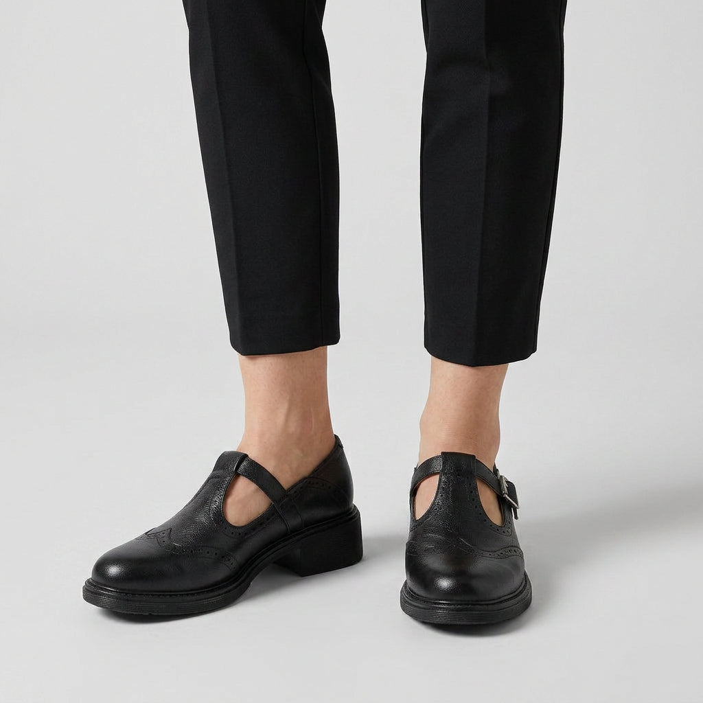 Zapatos Mary Jane Mujer Plataforma de Piel