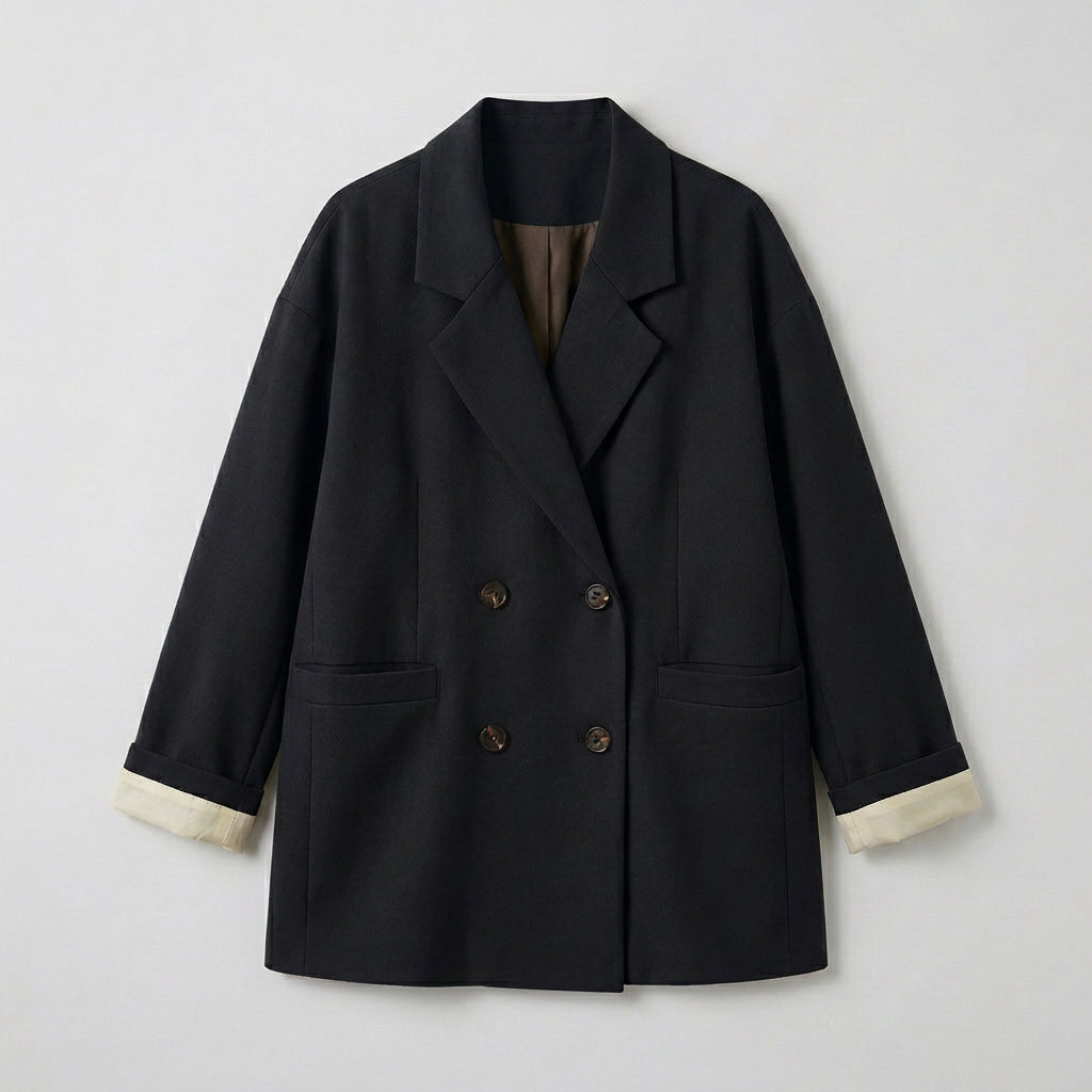Blazer Mujer Doble Botonadura Hombros Estructurados