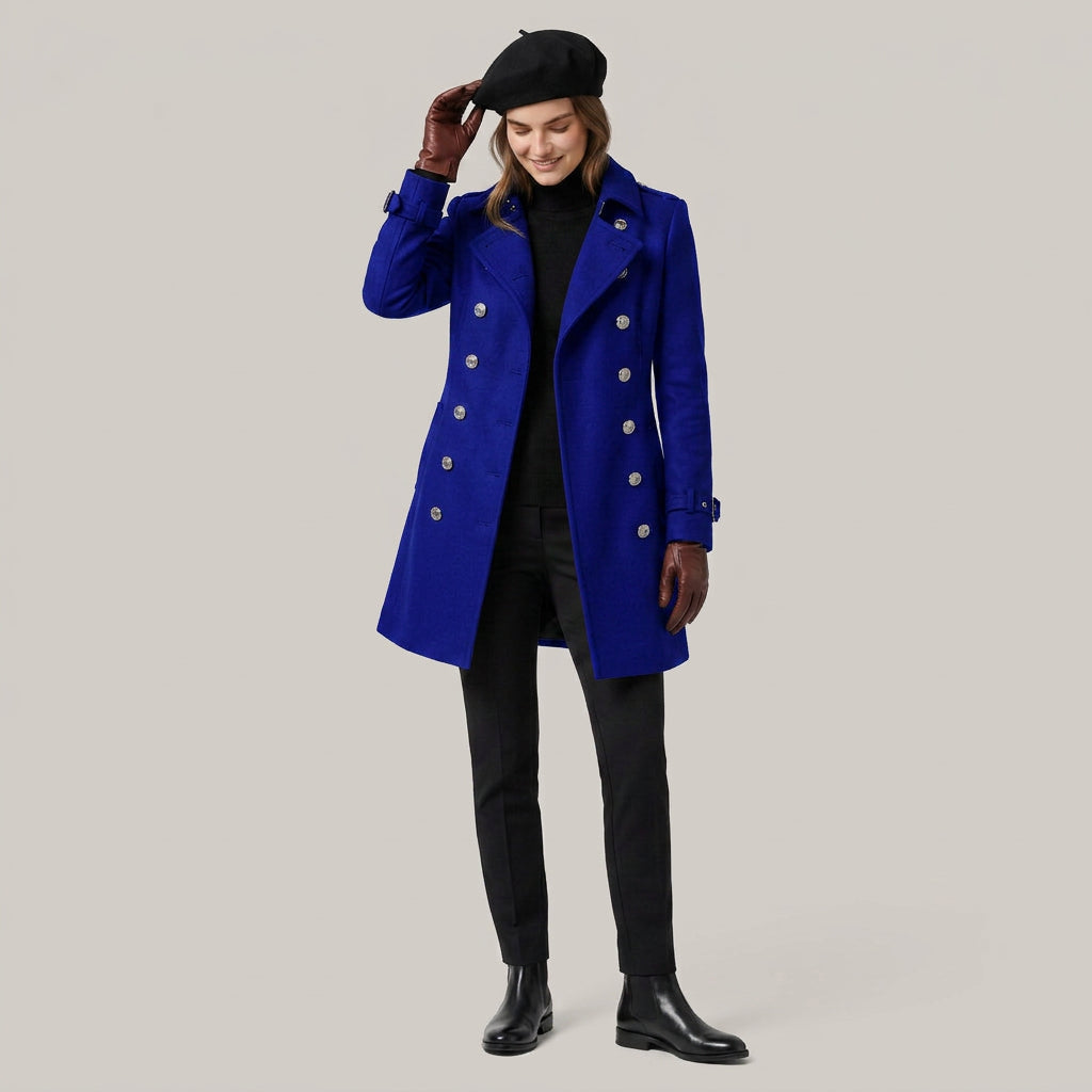 Trench Largo Mujer Corte Clásico Elegante