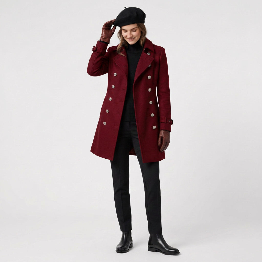 Trench Largo Mujer Corte Clásico Elegante