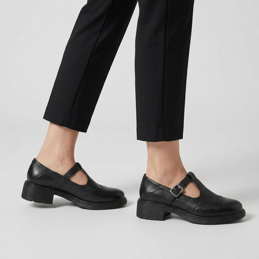 Zapatos Mary Jane Mujer Plataforma de Piel