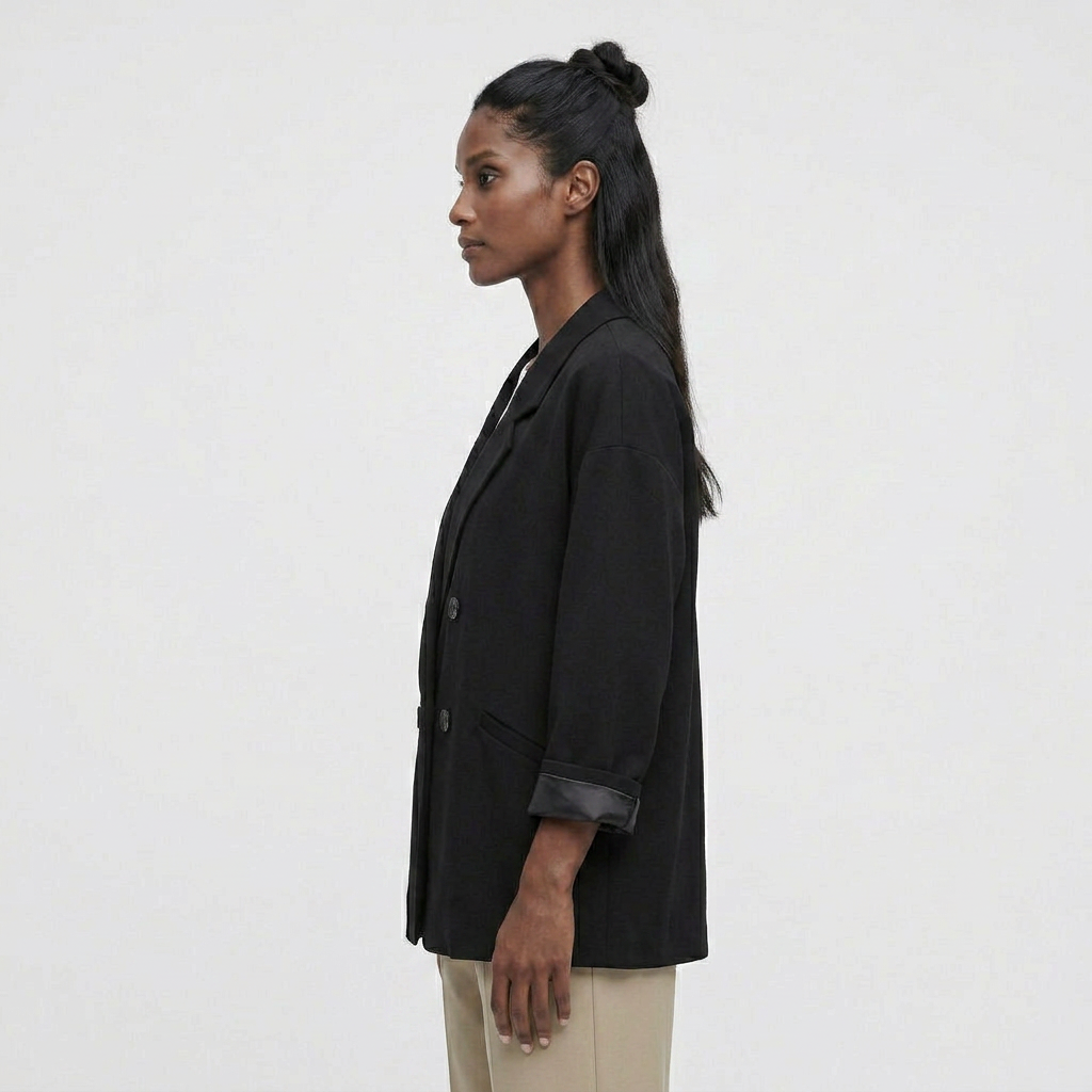 Blazer Mujer Ancho Informal Hombros Marcados