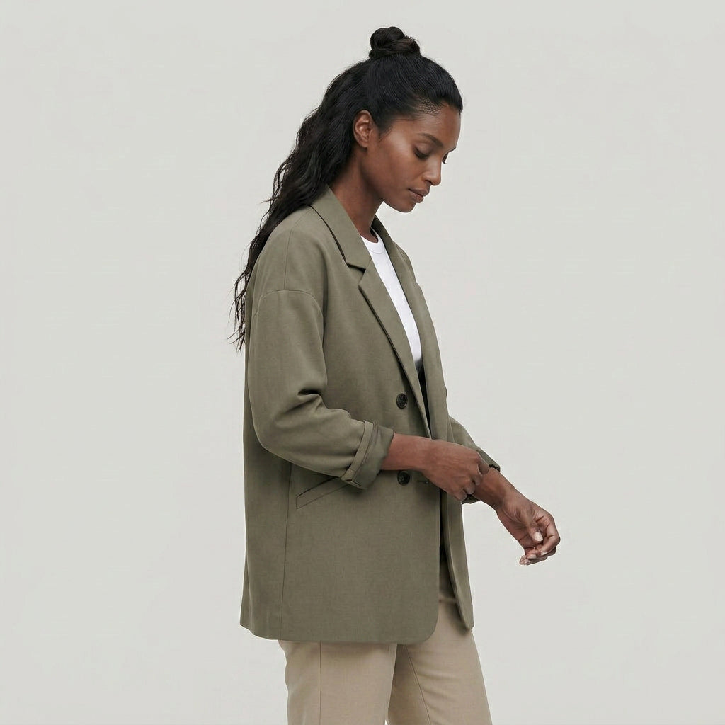 Blazer Mujer Ancho Informal Hombros Marcados