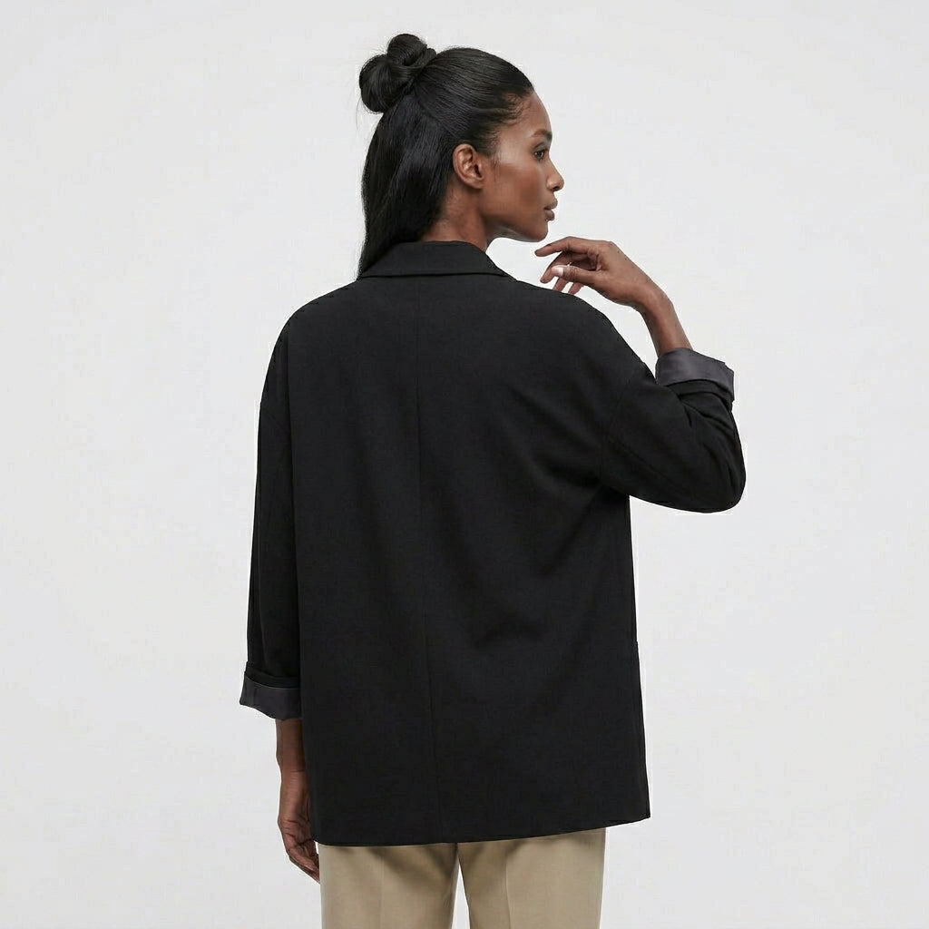 Blazer Mujer Ancho Informal Hombros Marcados