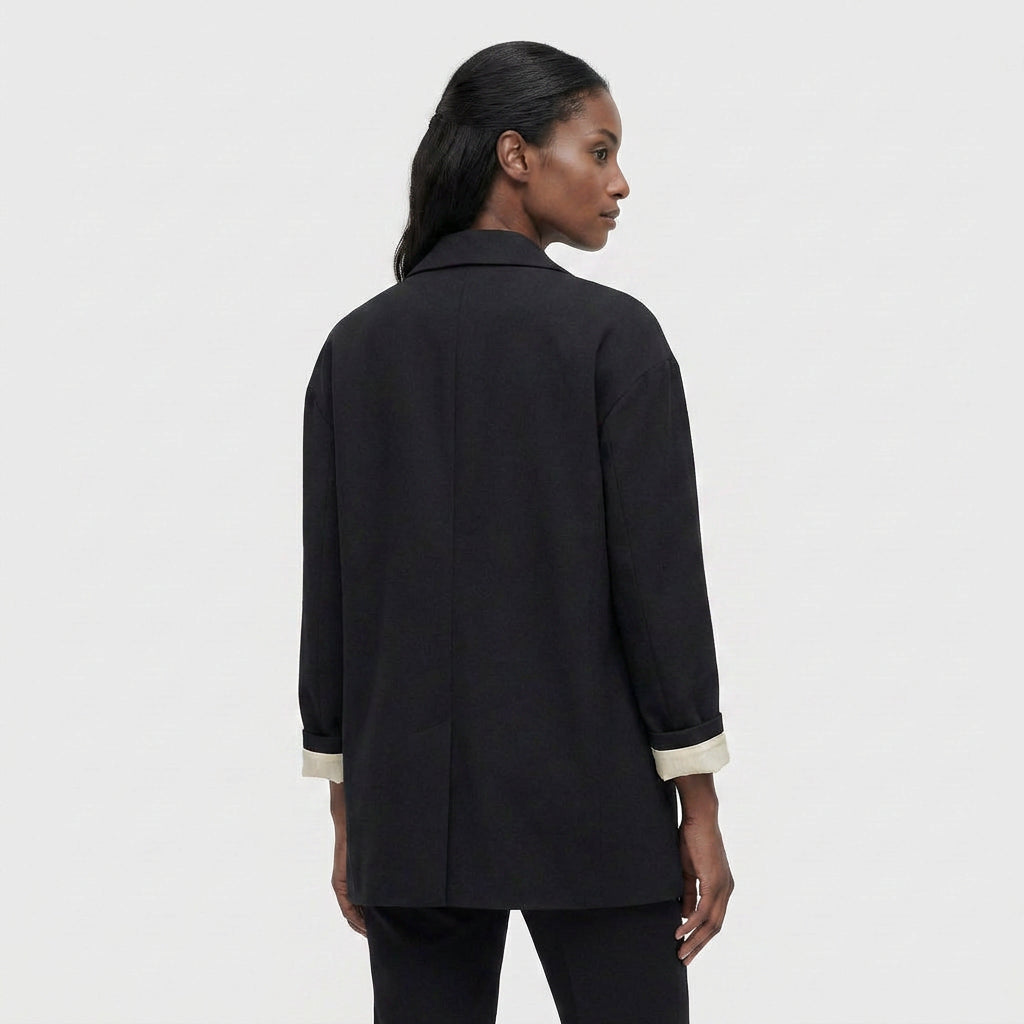Blazer Mujer Doble Botonadura Hombros Estructurados