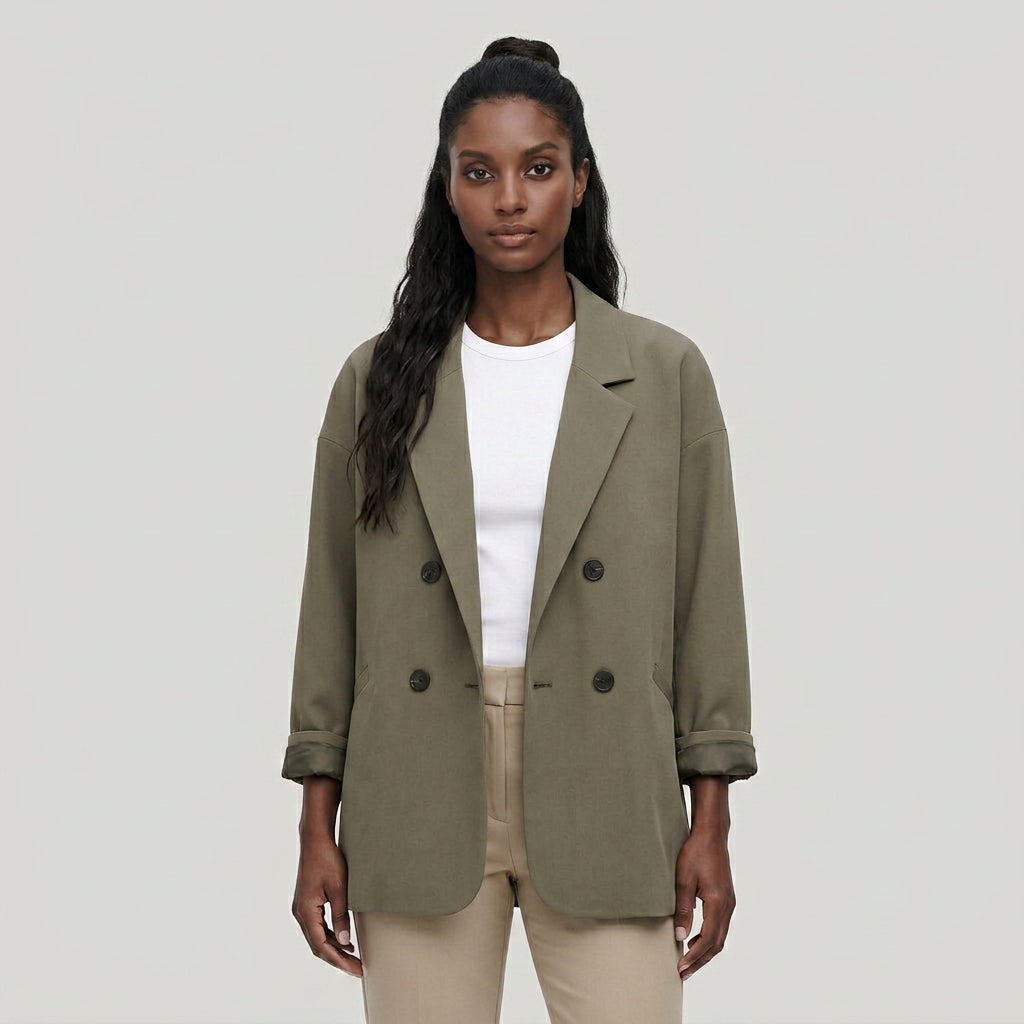 Blazer Mujer Ancho Informal Hombros Marcados