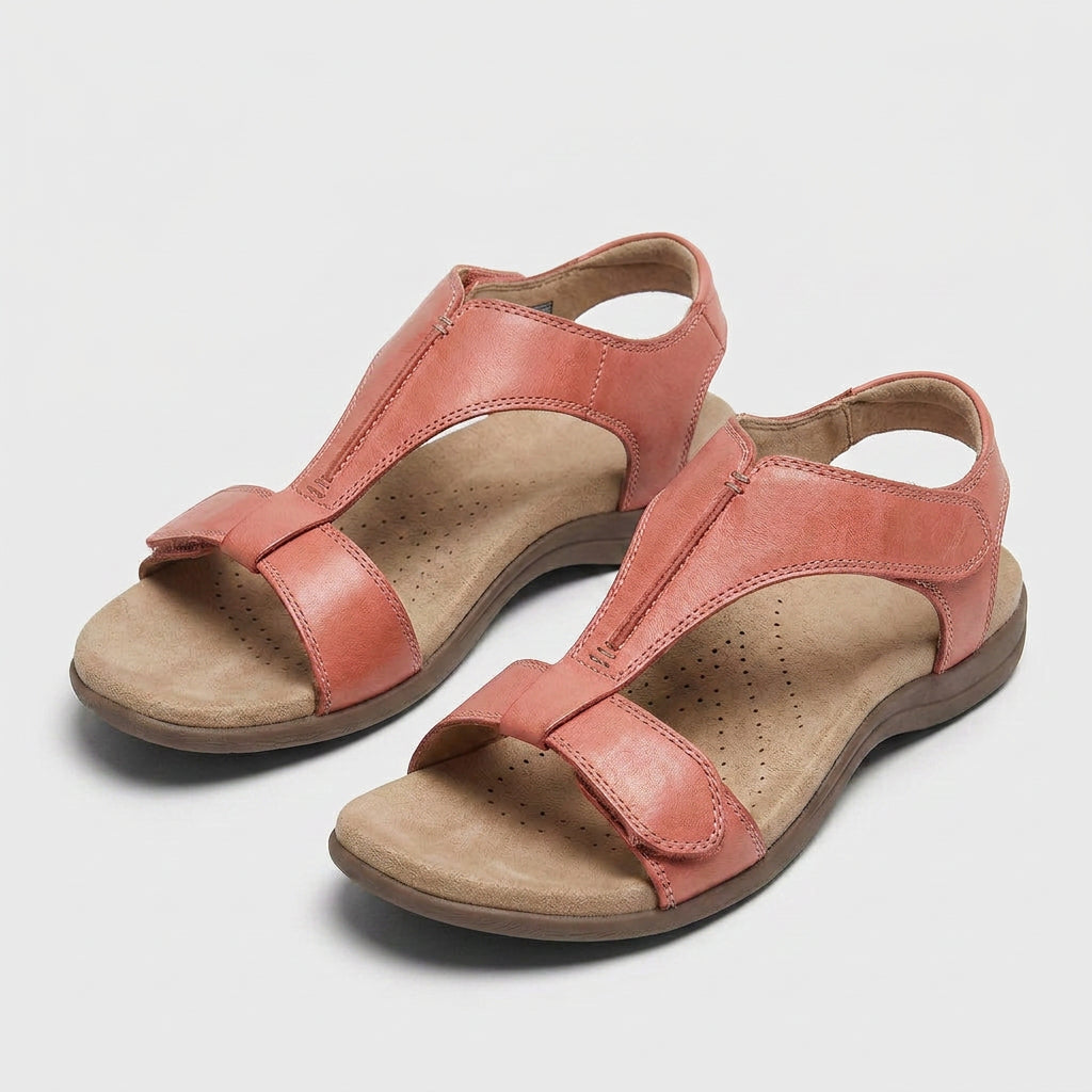 Sandalias Planas Mujer Brida en T Velcro