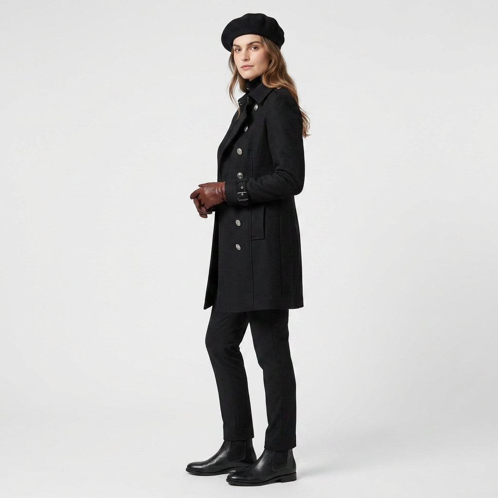 Trench Largo Mujer Corte Clásico Elegante