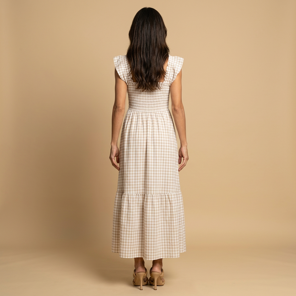 Vestido Largo Algodón Vichy Tirantes