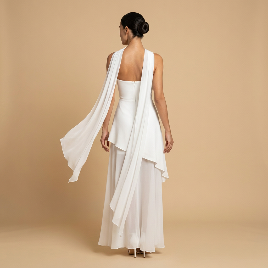 Vestido Fiesta Bandeau Asimétrico Abertura Alta