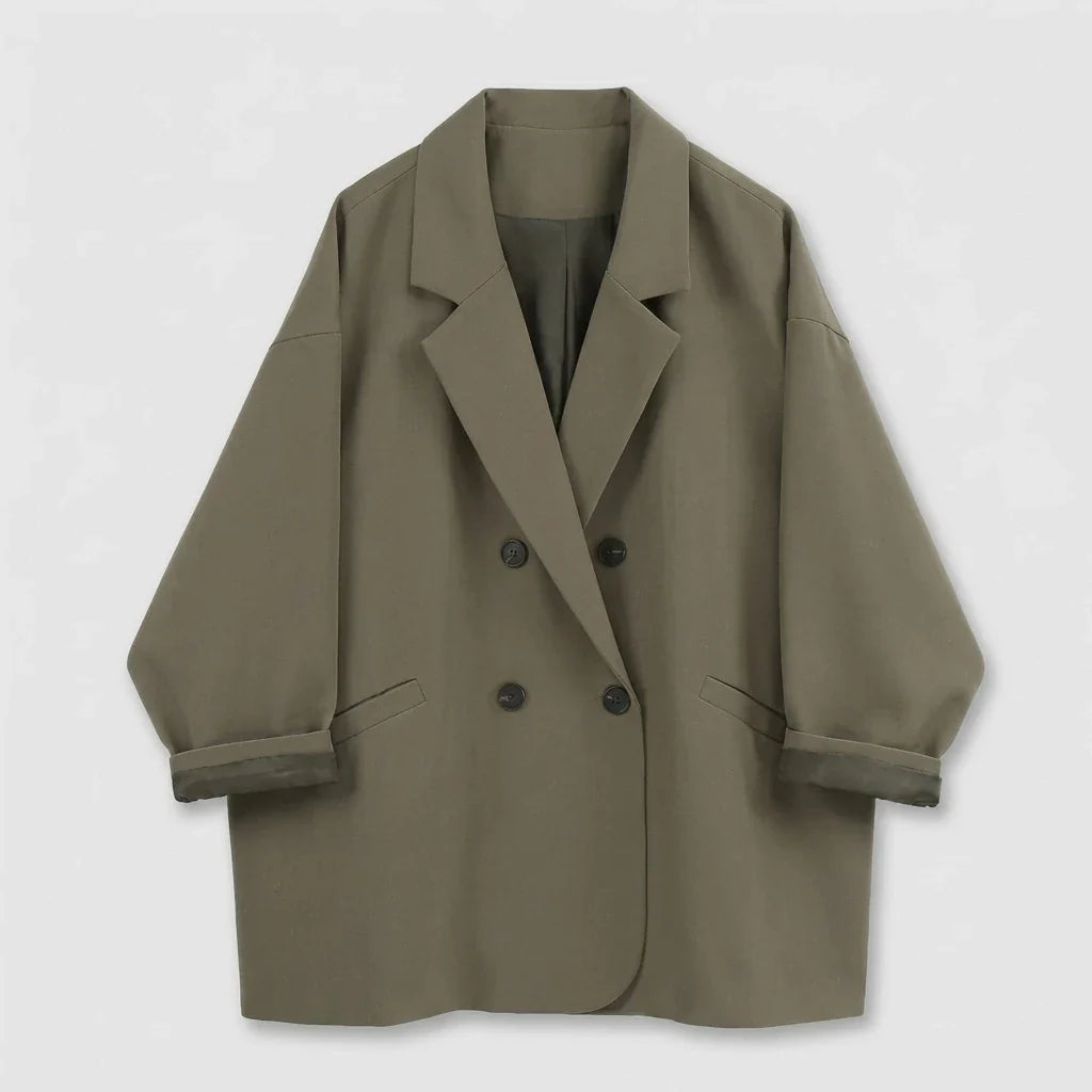 Blazer Mujer Ancho Informal Hombros Marcados