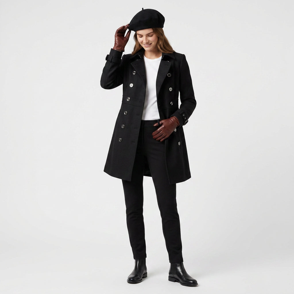 Trench Largo Mujer Corte Clásico Elegante